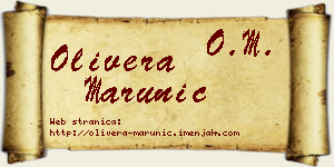 Olivera Marunić vizit kartica